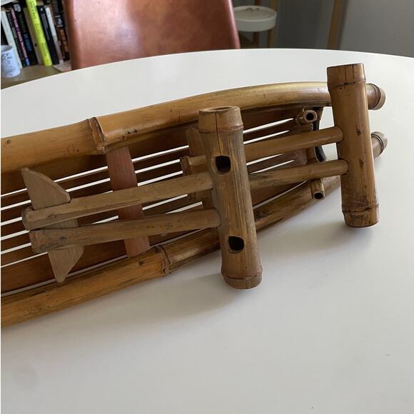 Antique Folding Bamboo Japanese or Chinese head rest (possible Takamakura?) - Picture 6 of 10